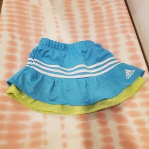 adidas 24 Month Blue and Lime Girls' Athletic Skort